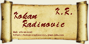 Kokan Radinović vizit kartica